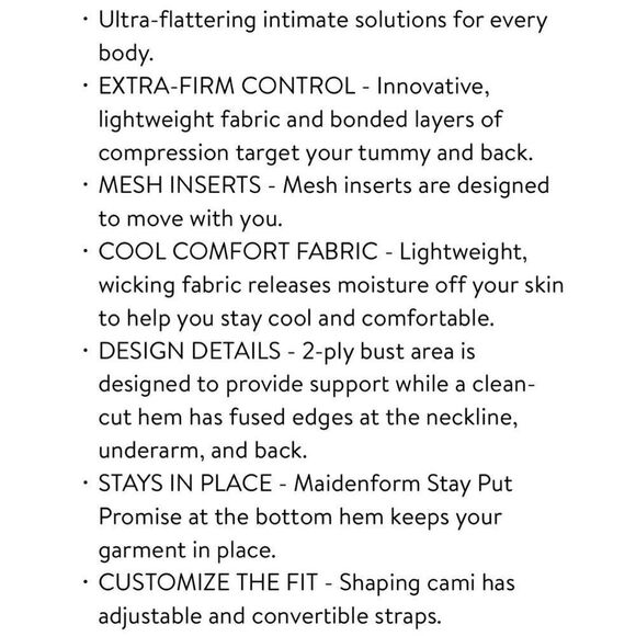 Maidenform Shapewear 3X Modern Sculpts Cami Cool Comfort Ultra Firm Flexees NWT - Picture 8 of 13